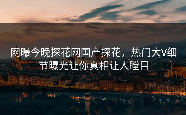 网曝今晚探花网国产探花，热门大V细节曝光让你真相让人瞠目