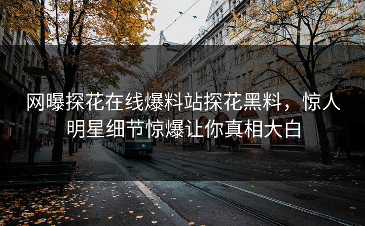 网曝探花在线爆料站探花黑料，惊人明星细节惊爆让你真相大白