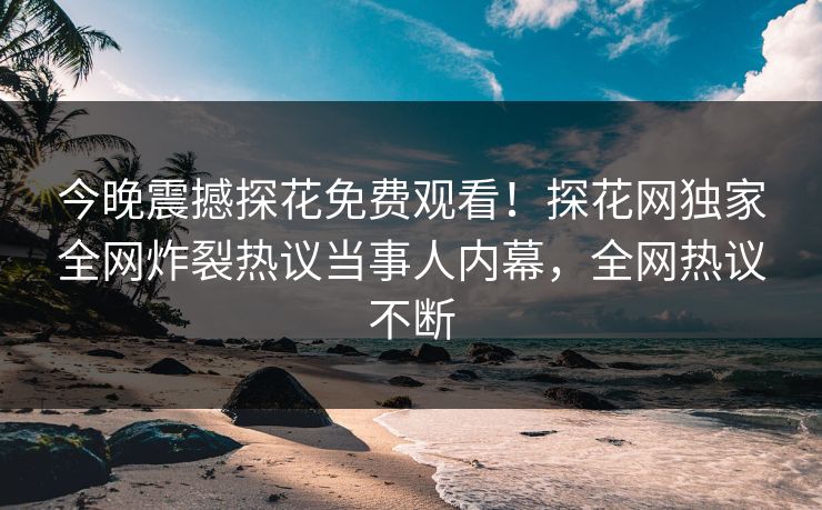 今晚震撼探花免费观看！探花网独家全网炸裂热议当事人内幕，全网热议不断