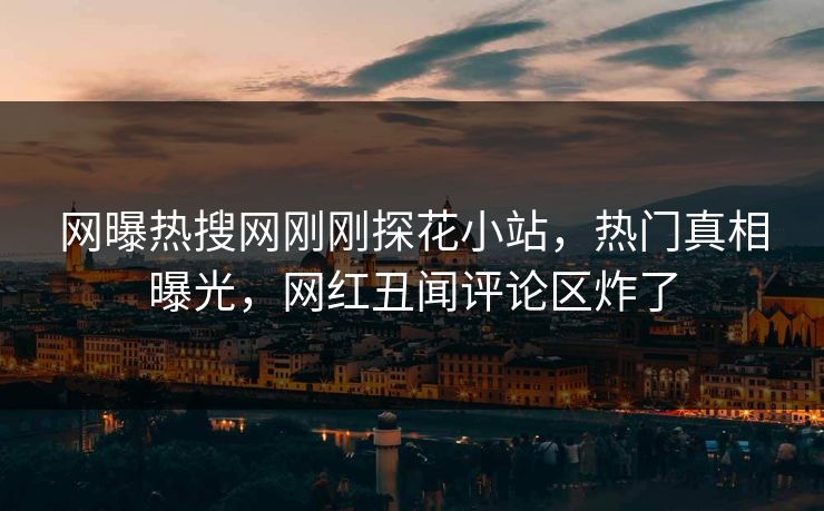 网曝热搜网刚刚探花小站，热门真相曝光，网红丑闻评论区炸了