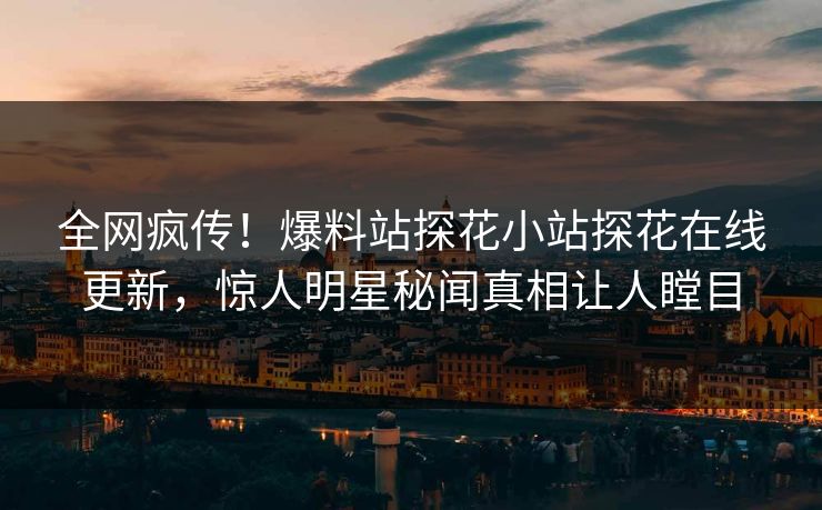全网疯传！爆料站探花小站探花在线更新，惊人明星秘闻真相让人瞠目  第1张