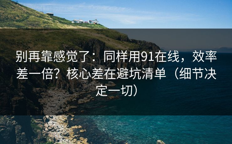 别再靠感觉了:同样用91在线,效率差一倍?核心差在避坑清单(细节决定一切)